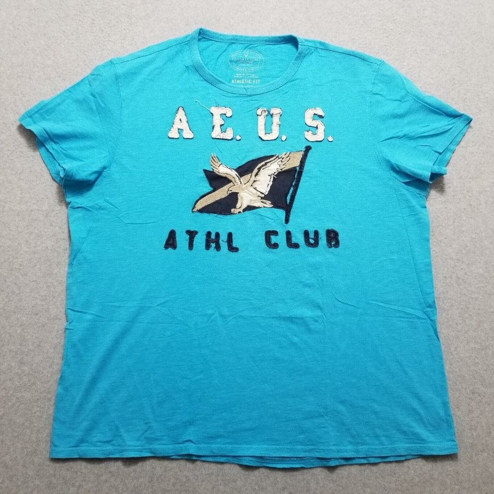 American Eagle Outfitters Shirt Womens XXL‎ Blue Short Sleeve Logo